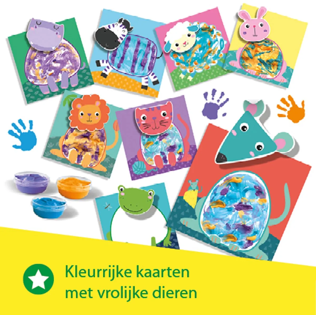 SES Creative My First Vingerverf Dieren - 8 Kaarten met Stickers