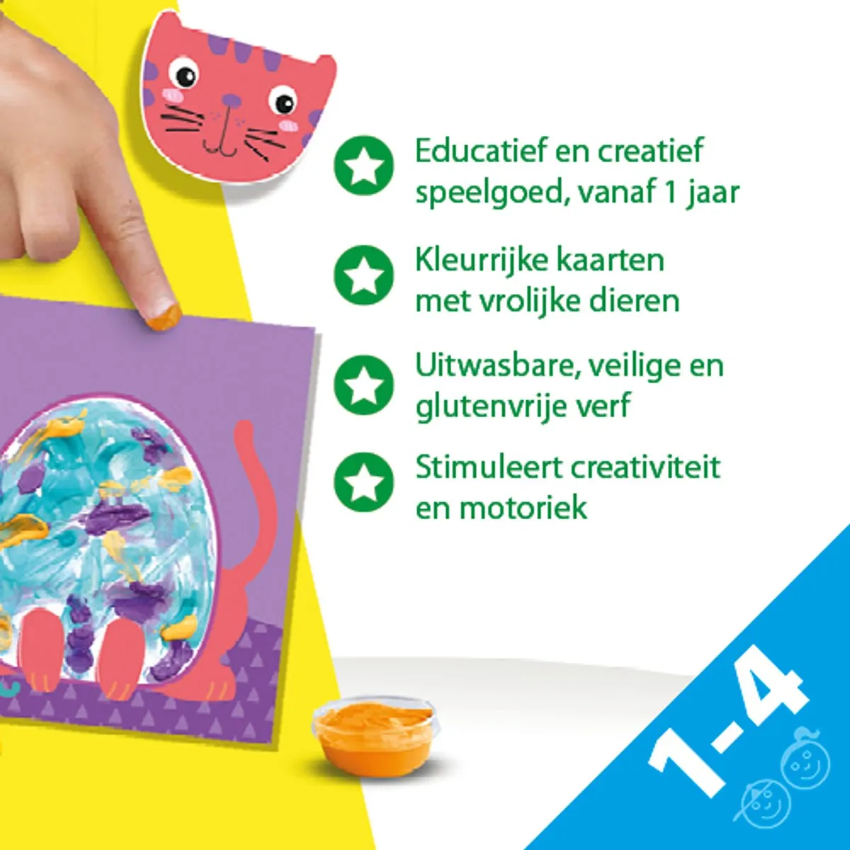 SES Creative My First Vingerverf Dieren - 8 Kaarten met Stickers