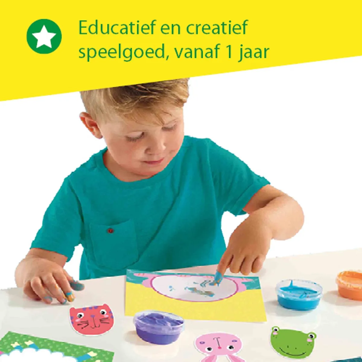 SES Creative My First Vingerverf Dieren - 8 Kaarten met Stickers