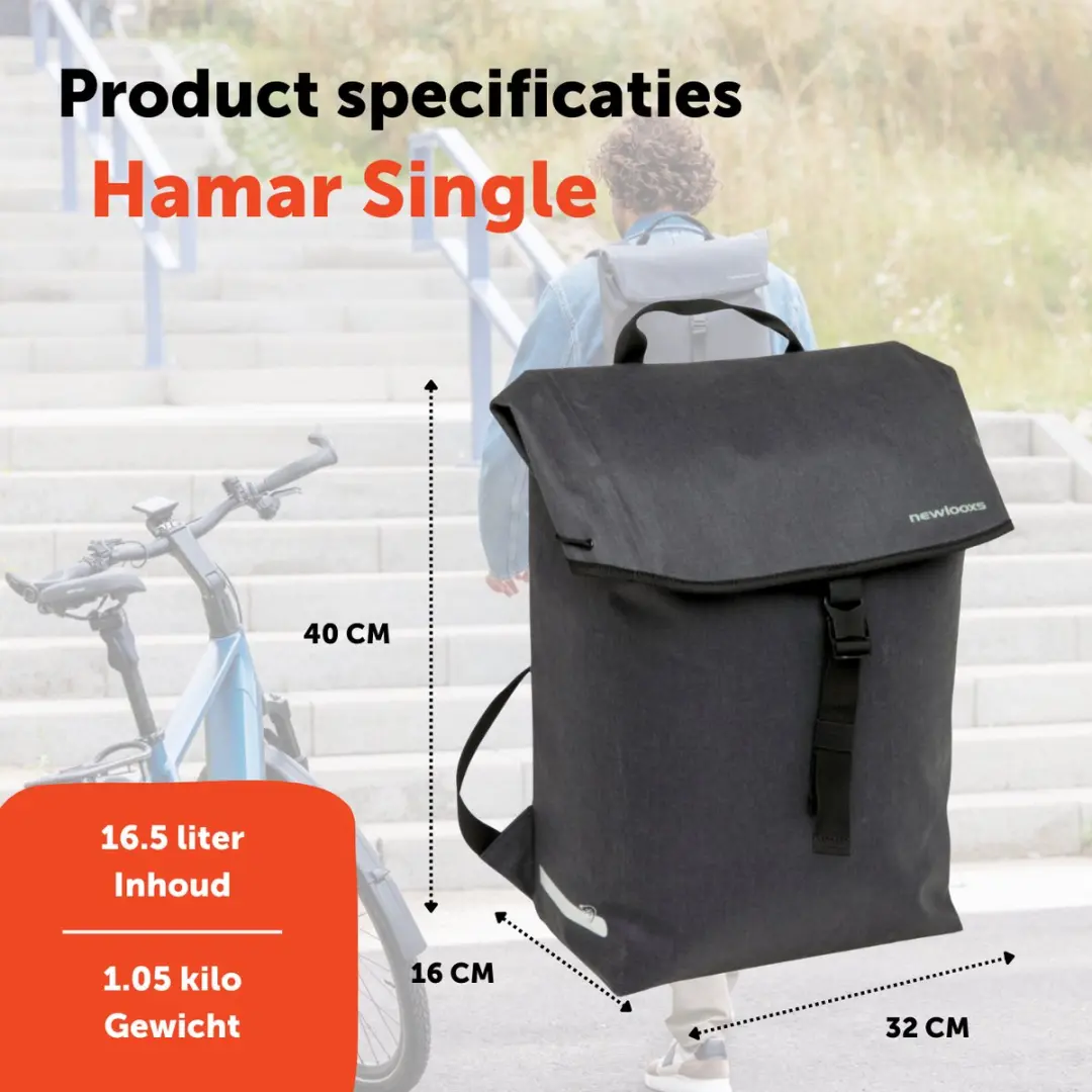 New Looxs Hamar Backpack Fietsrugzak 20L - Antraciet
