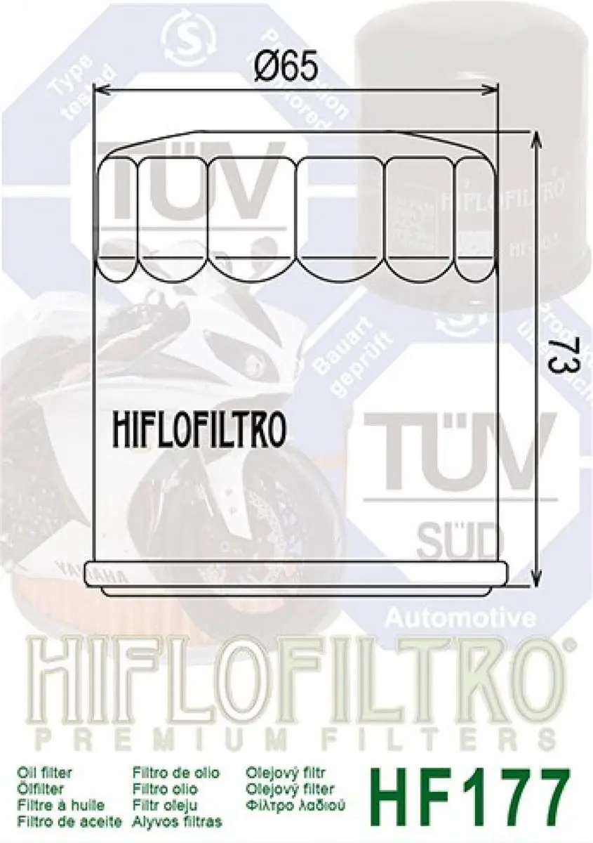 HifloFiltro HF177 Oliefilter - Buell 1200 XB-12R 2005-2010 - Noir