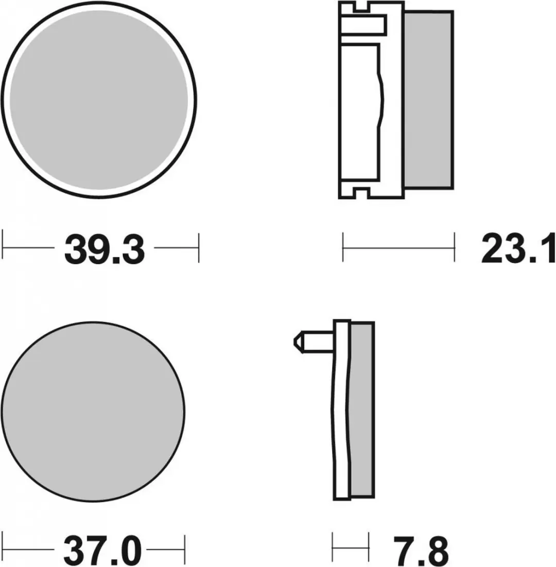 Achterremblok SBS 637SI voor Yamaha 200 YFS Blaster quad, bouwjaar 1988-2002