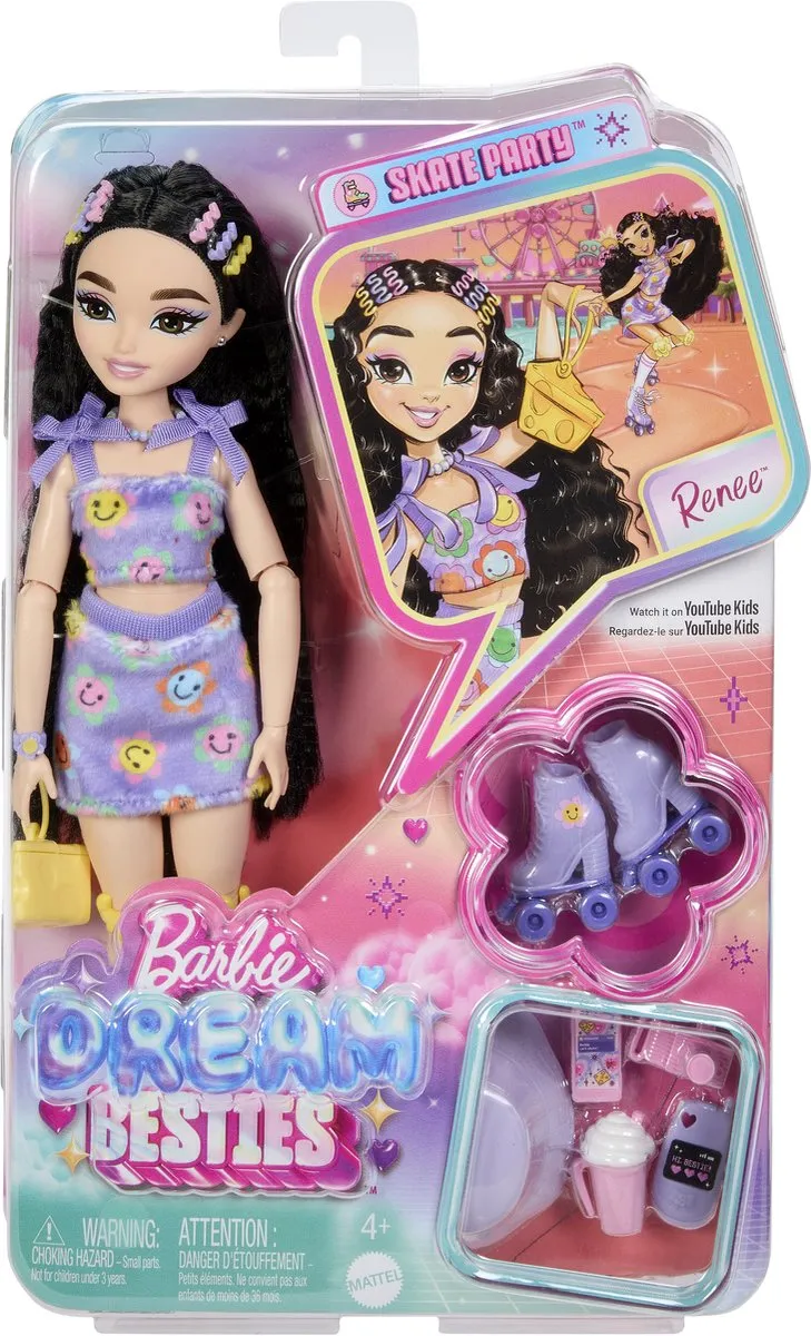 Barbie Dream Besties Renee Modepop - Meerkleurig - afbeelding 6 van 6