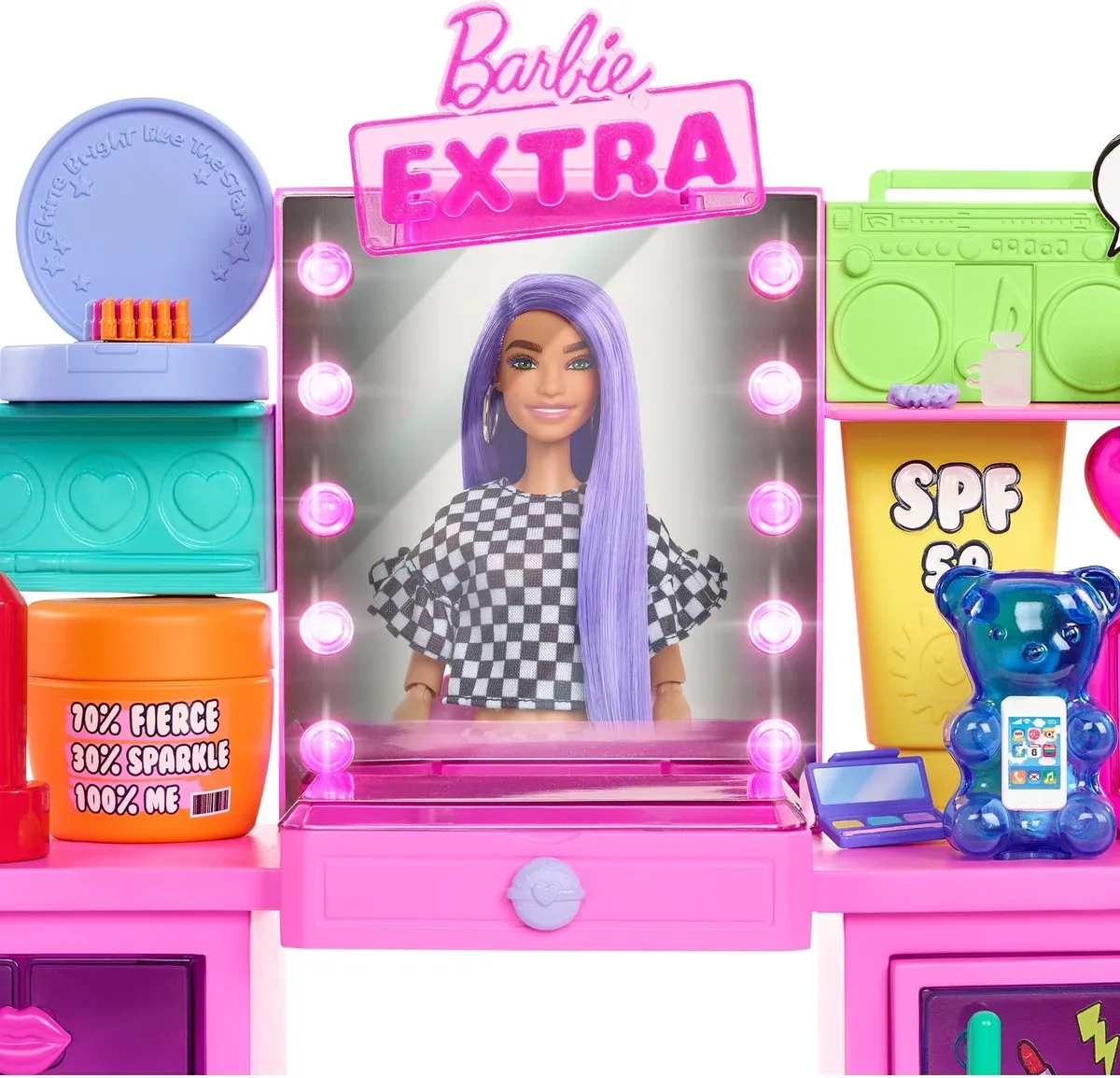 Barbie Extra Speelset Vanity GYJ70 - Meerkleurig - afbeelding 6 van 6