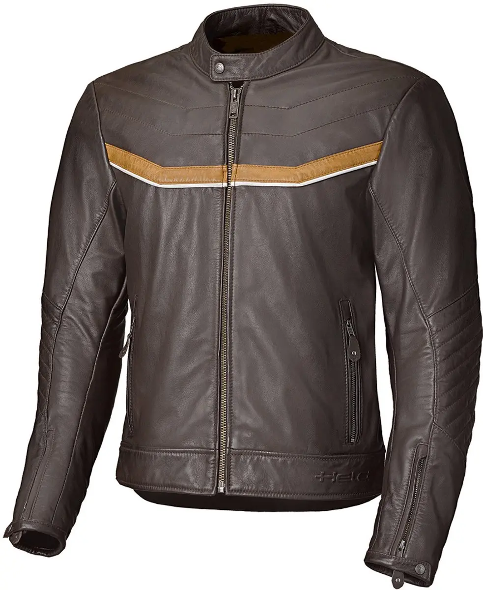 Held Heyden Bruin Beige Leren Motorjas