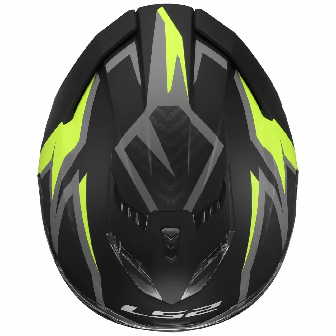 LS2 FF818 Storm III Helm - Dynamo - XXS - Mat Zwart/Geel