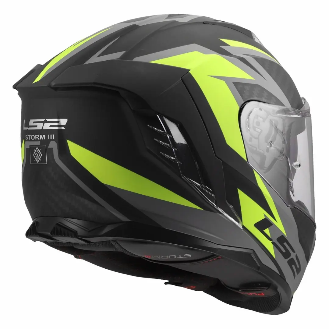 LS2 FF818 Storm III Helm - Dynamo - XXS - Mat Zwart/Geel
