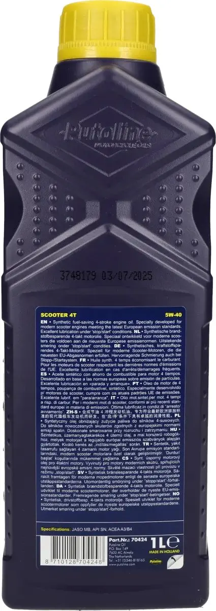 Putoline Scooter 5W40 4T Olie 1L