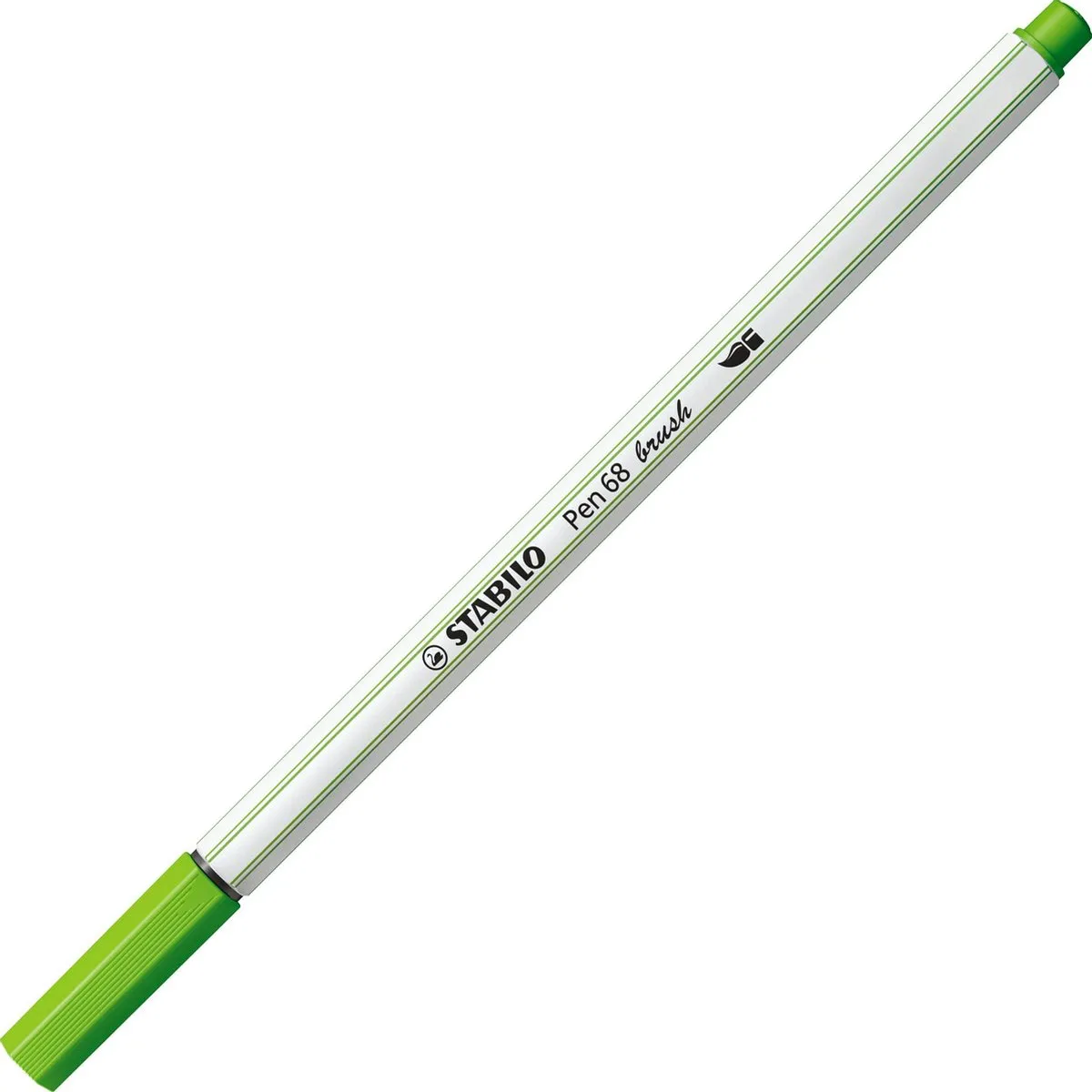 STABILO Pen 68 Brush Viltstift - Licht Groen