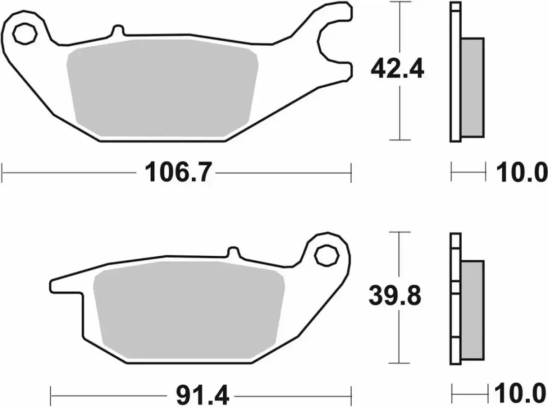 Plaquette de frein SBS pour Scooter Yamaha 125 Mw Tricity 3 Roues 2014 à 2016 A