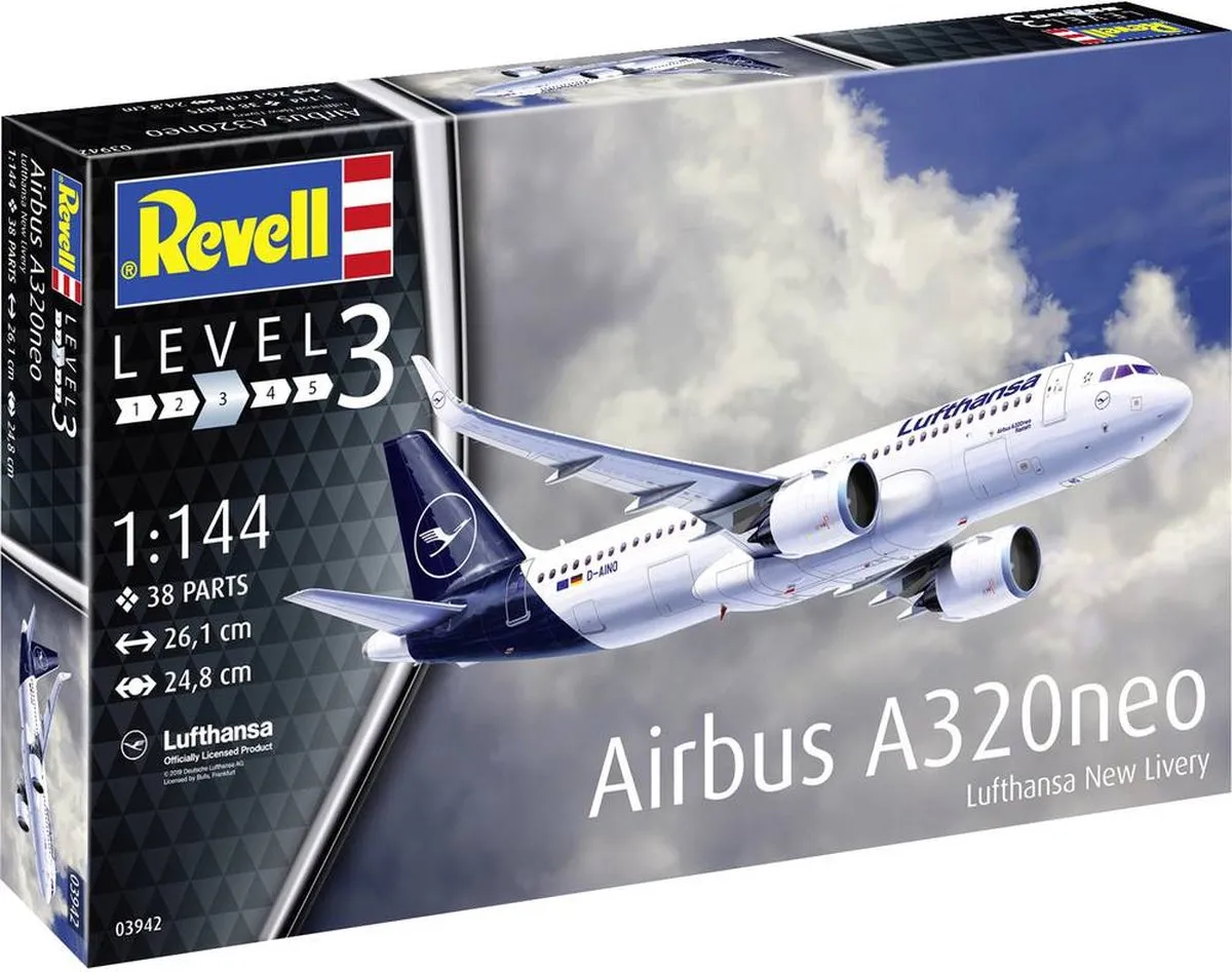 Revell 63942 Modelbouwpakket Airbus A320neo Lufthansa - 1:144 - Multi