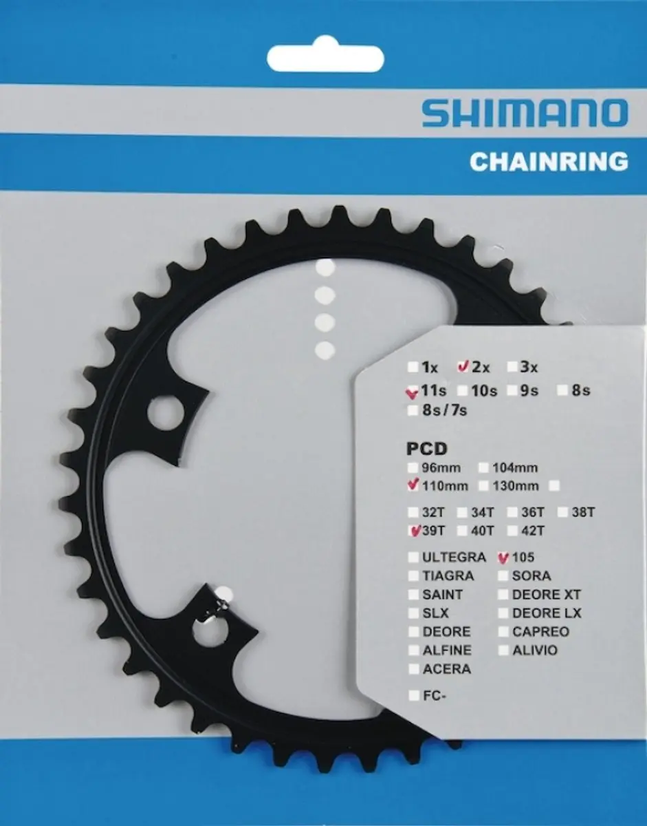 Shimano 105 FC-5800 Kettingblad 39T - Zwart - afbeelding 2 van 5
