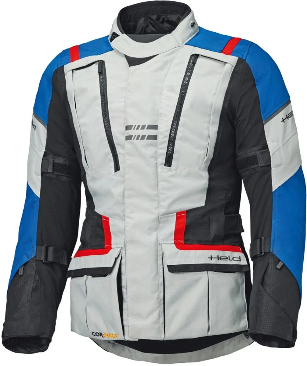Held Hakuna Matata 3 Lichtgrijs Blauw Rood Waterdicht Textiele Motorjas