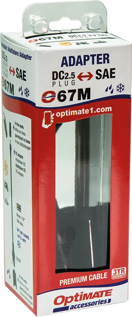 Optimate O-67M Accukabel SAE - Waterdicht - Geschikt voor Loodzuur/Li-ion/AGM/Gel