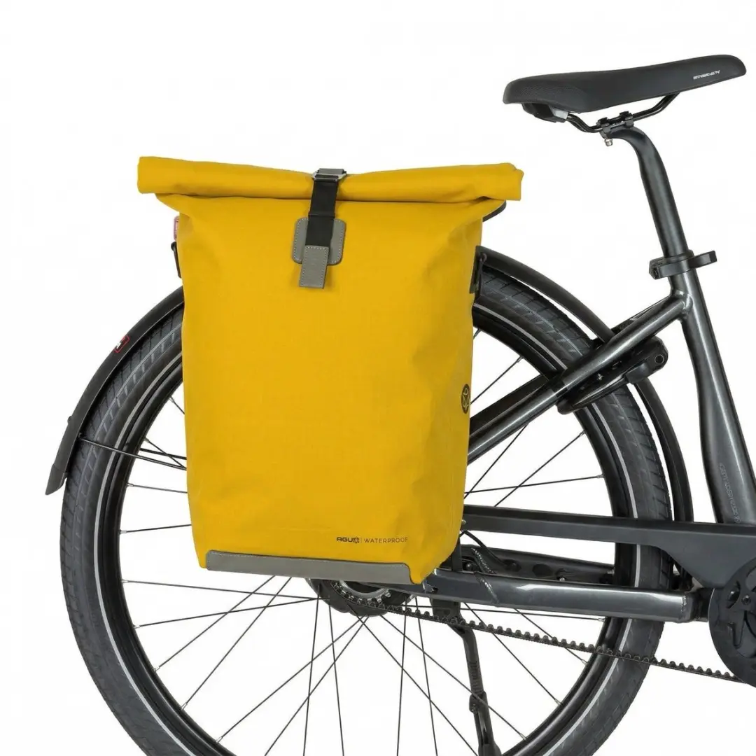 AGU Convoy Clean Dubbele Fietstas 34L - MIK Systeem - Geel
