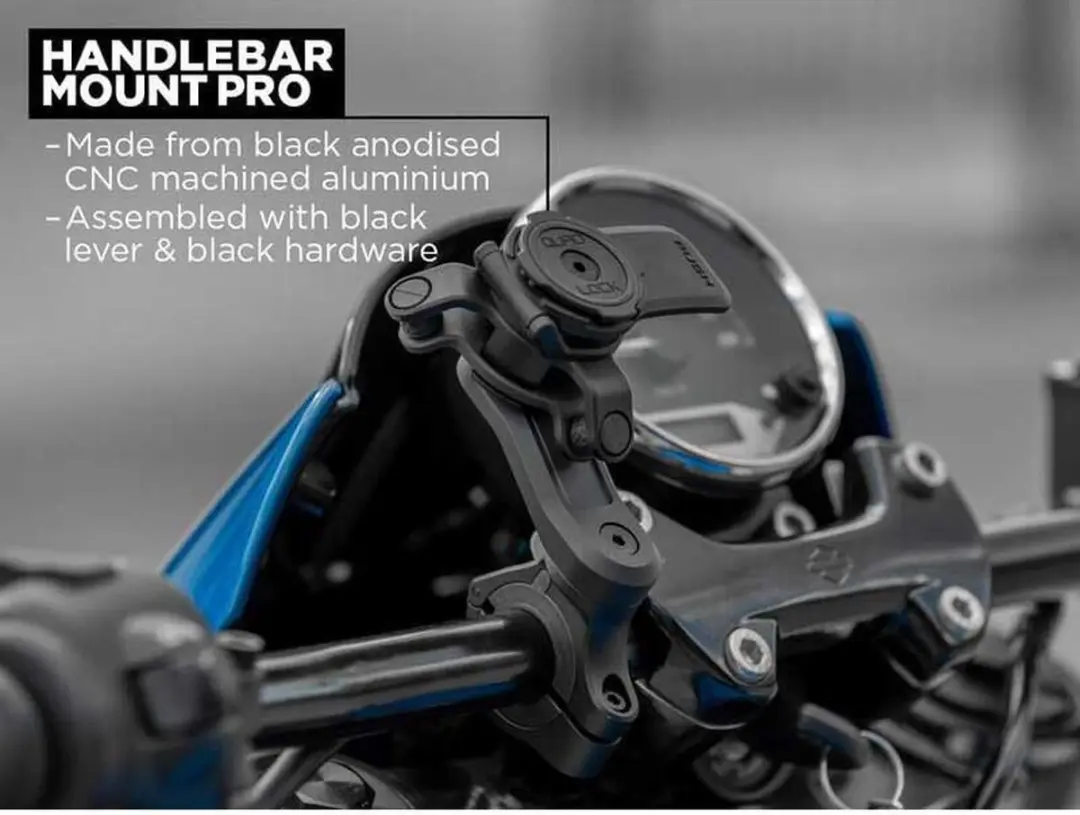 Quad Lock Motor Stuur Bevestiging PRO QLM-HBR-PRO - Gun Metal Grey