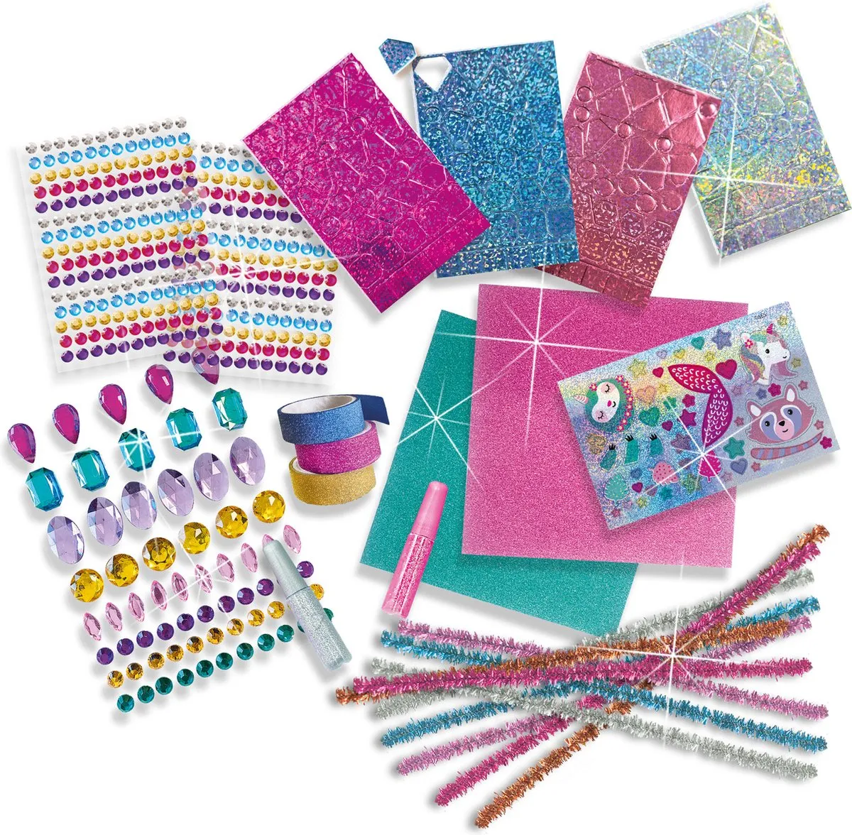SES Creative Hobby Pink Glitter Mega Knutseldoos - 648 Stuks