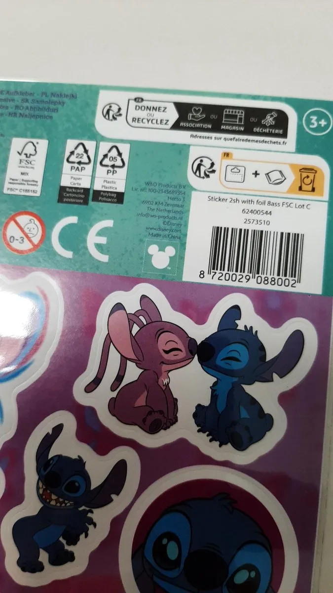 Disney Stitch & Lilo Angel Stickers - 2 Vellen - Roze - afbeelding 2 van 3