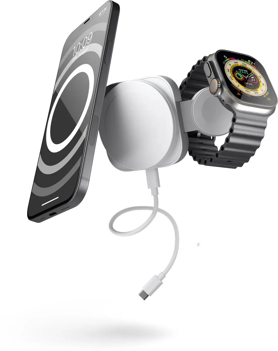 Zens Travel Charger Pro 2 2× Qi2 15 W draadloze lader iPhone en Apple Watch 2 a