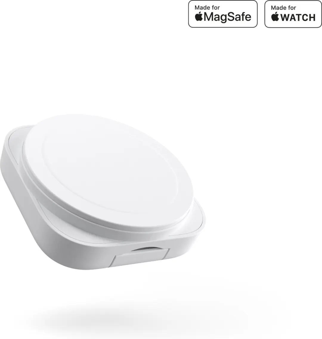 Zens Travel Charger Pro 2 ZEDC24W Draadloze Lader - 2x Qi2 20W - iPhone/Apple Watch - Wit - afbeelding 3 van 6