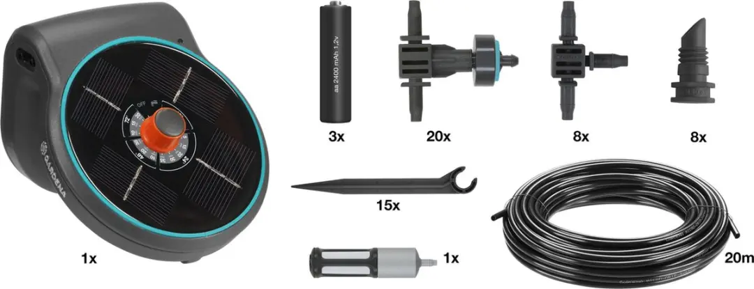 Gardena Aquabloom Bewateringsset 20m - 20 Planten - Zwart - afbeelding 6 van 6
