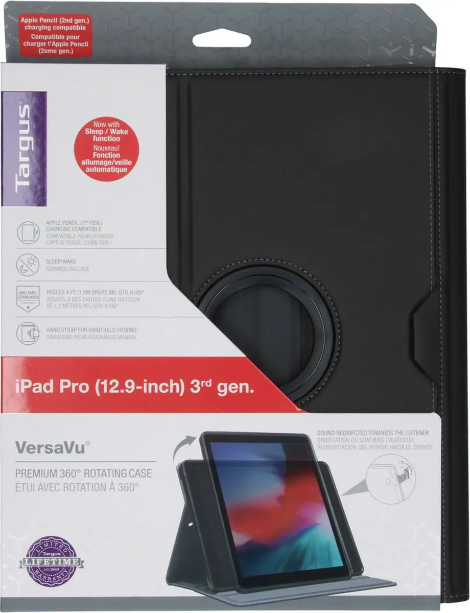 Targus VersaVu THZ749GL Folioblad - Apple iPad Pro 12.9" (2018) - Zwart - afbeelding 5 van 6