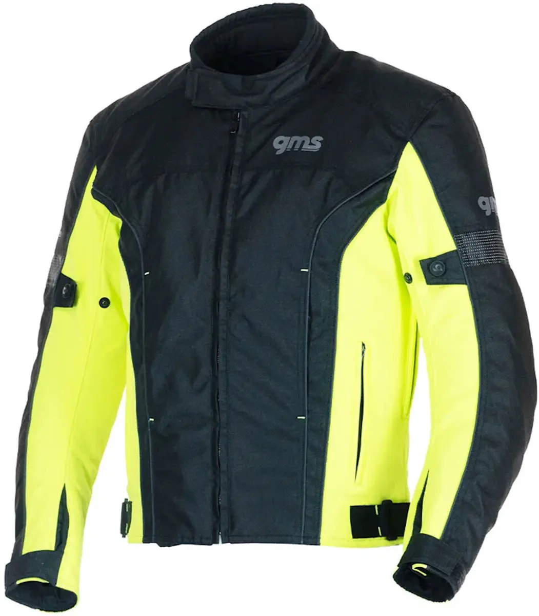 gms Lagos Zwart Geel Waterdichte Textiele Motorjas