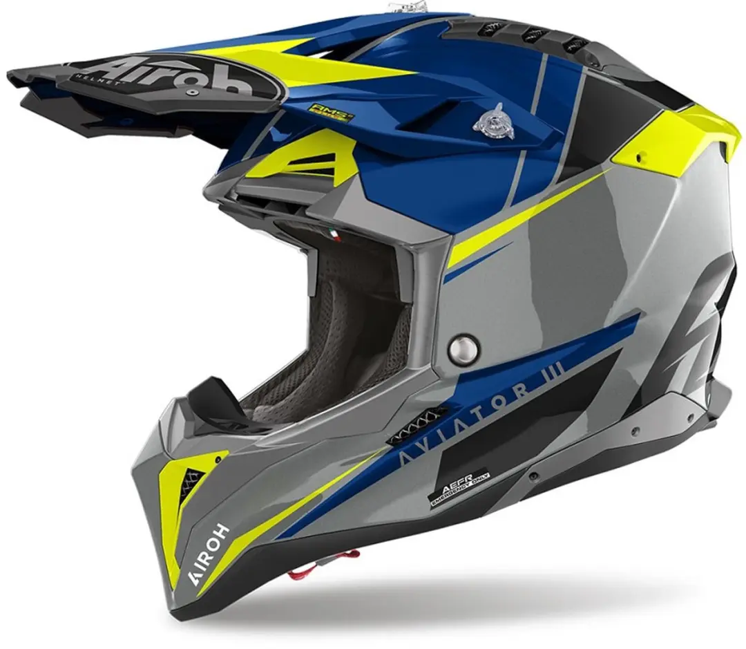 Airoh Aviator 3 Push Blauw Offroad Helm