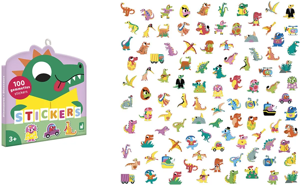 Janod Dinosaurus Stickers - 100 Stuks - Multicolor - afbeelding 5 van 6
