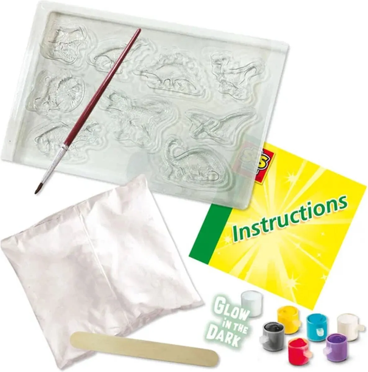 SES Creative Dino Fantasie Giet- en Schilderpakket - 9 Stuks