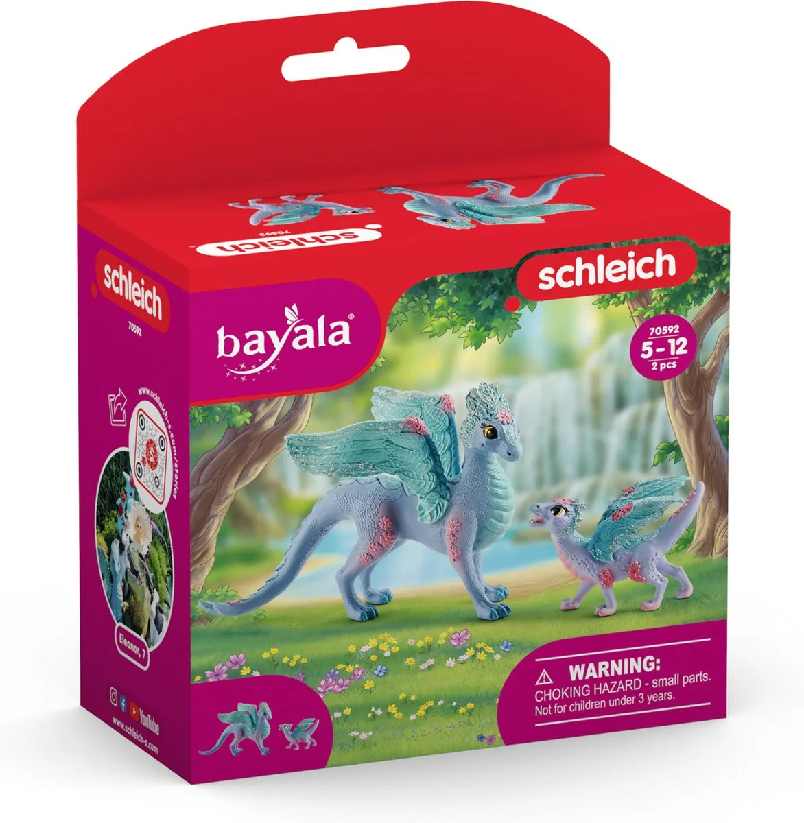 Schleich Bayala Bloemendrakenmama & Baby Speelfiguur 70592 - Multicolor