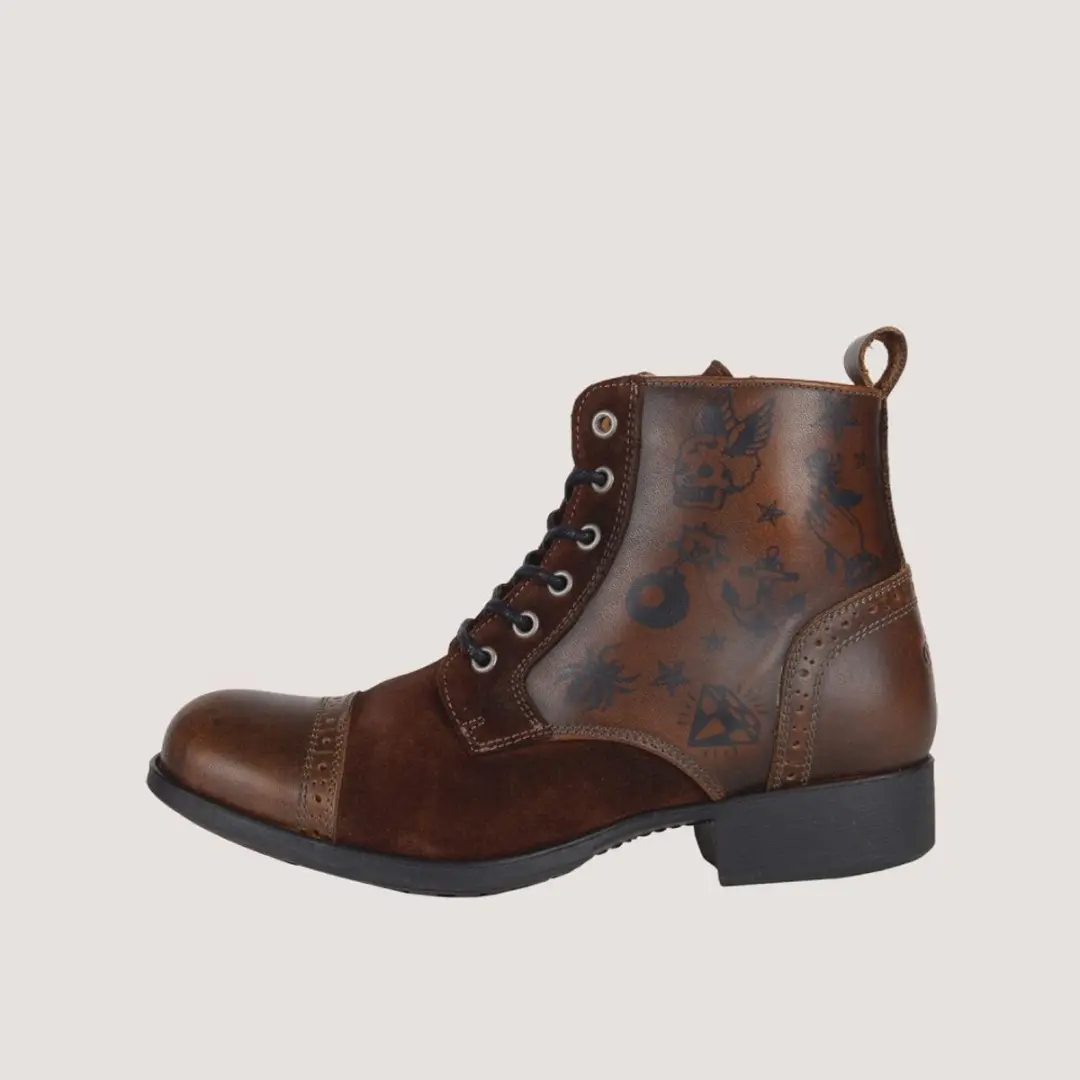 Helstons Mehari Leren Bruin Choco Motorschoenen