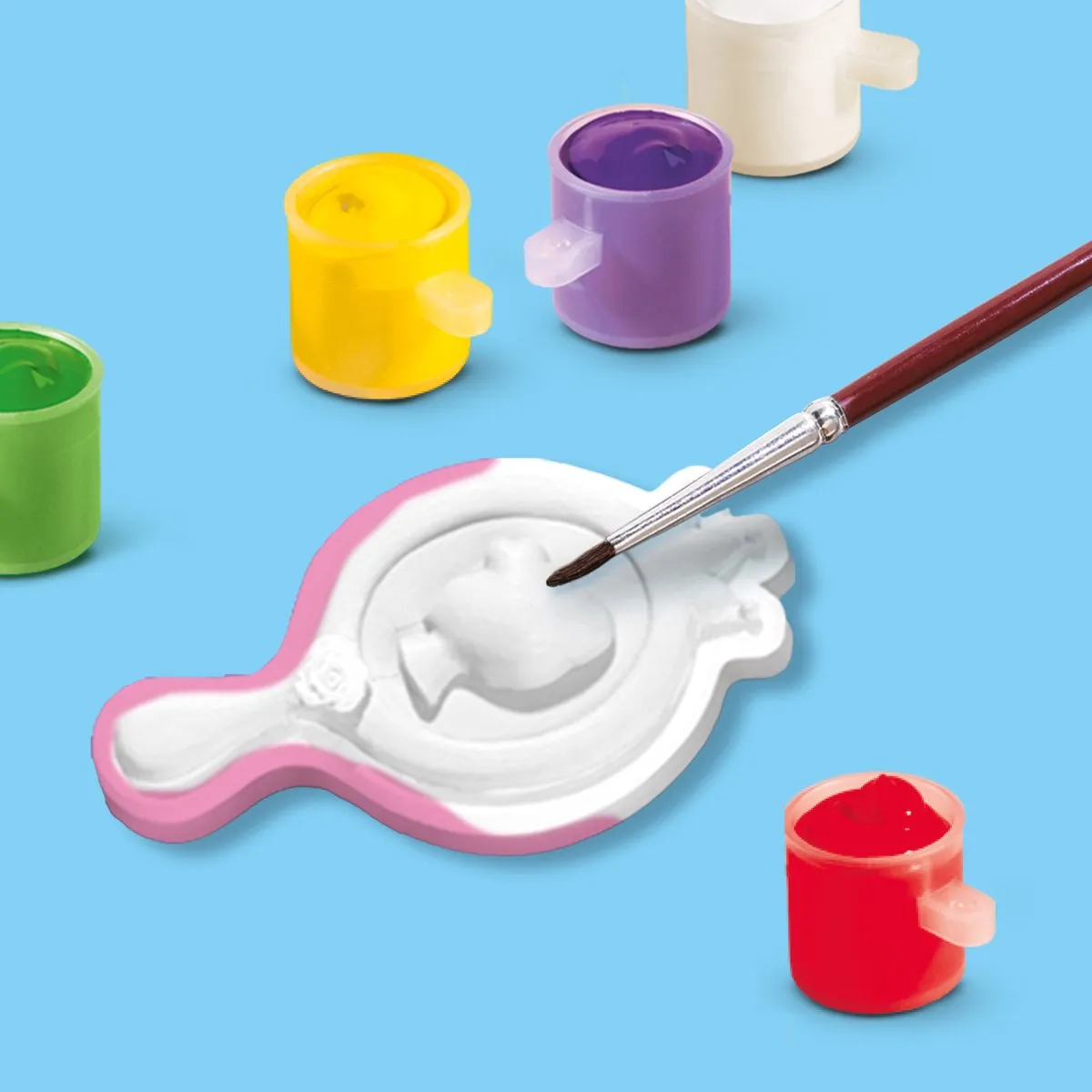 SES Creative Hobby Pink Gieten en Schilderen Prinsessen - 3 Canvassen - 12 Kleuren