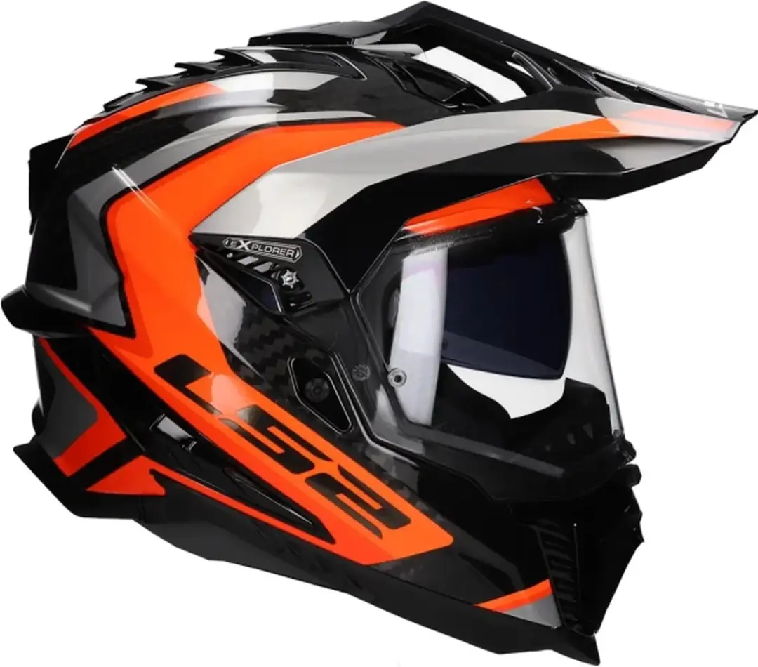 LS2 MX701 Explorer C Frontier II Motorhelm - XL - Oranje