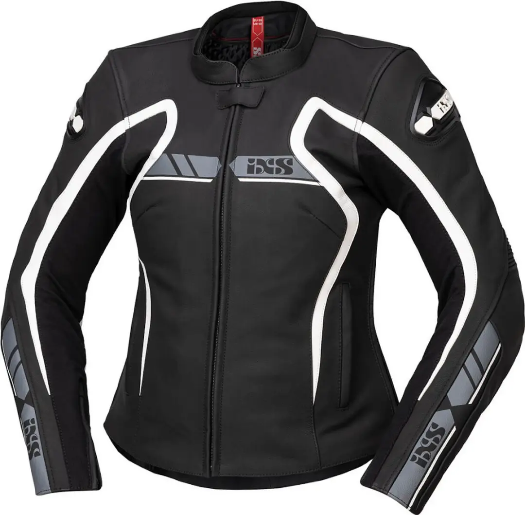 IXS RS-600 1.0 Dames Zwart Wit Leren Motorjas