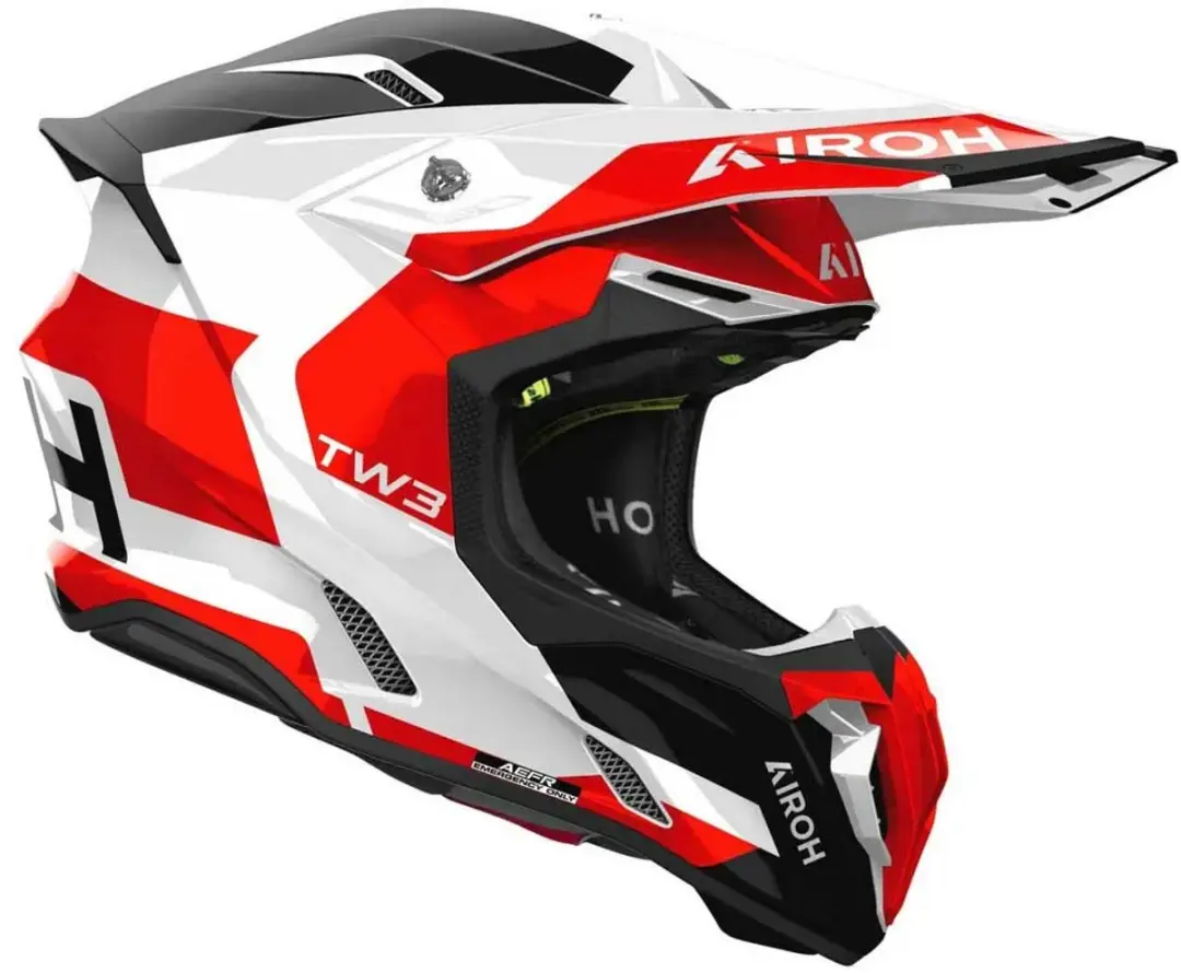 Airoh Twist 3 Fancy Motocrosshelm - XL - Wit/Zwart/Rood