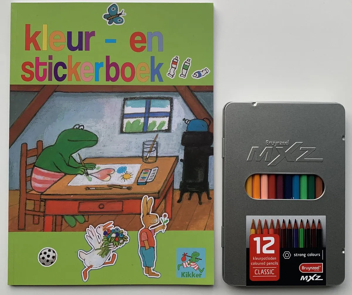BRUYNZEEL Kikker Kleur- en Stickerboek