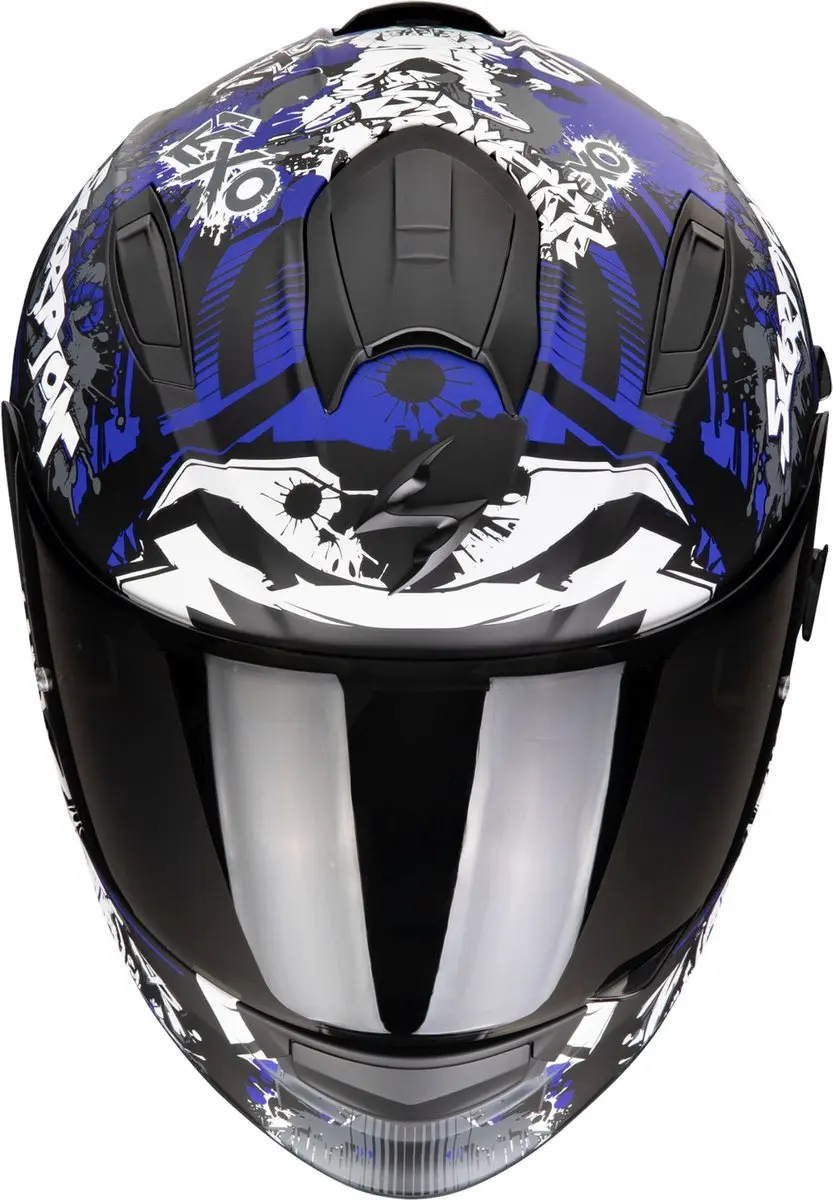 Scorpion Exo-491 Spector Integraalhelm - XS - Zwart/Blauw/Wit