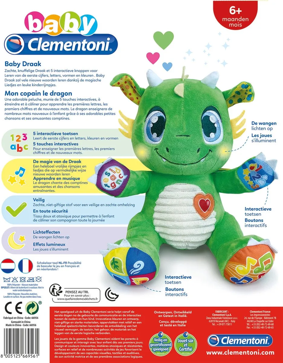 Clementoni Interactieve Babydraak - Groen
