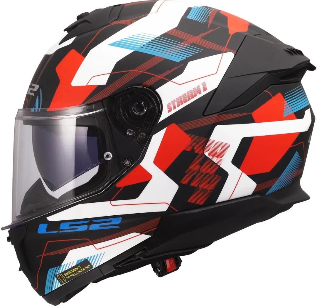 LS2 FF808 Stream II Mika Helm - XL - Wit/blauw/rood