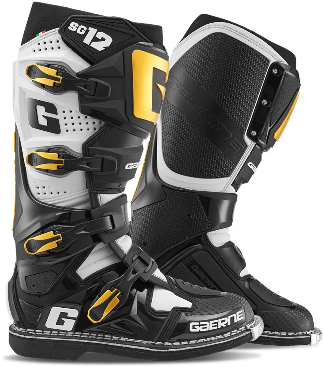 Gaerne SG-12 Zwart Wit Goud Crosslaarzen