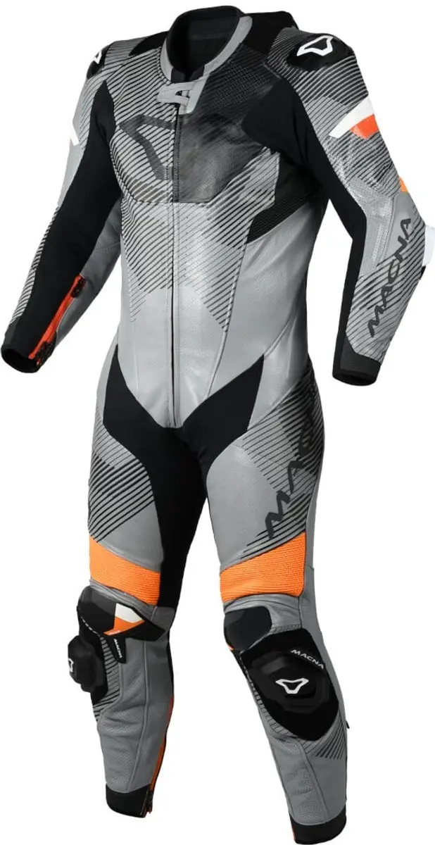 Macna Ignite geperforeerd eendelig motorfiets lederen pak -