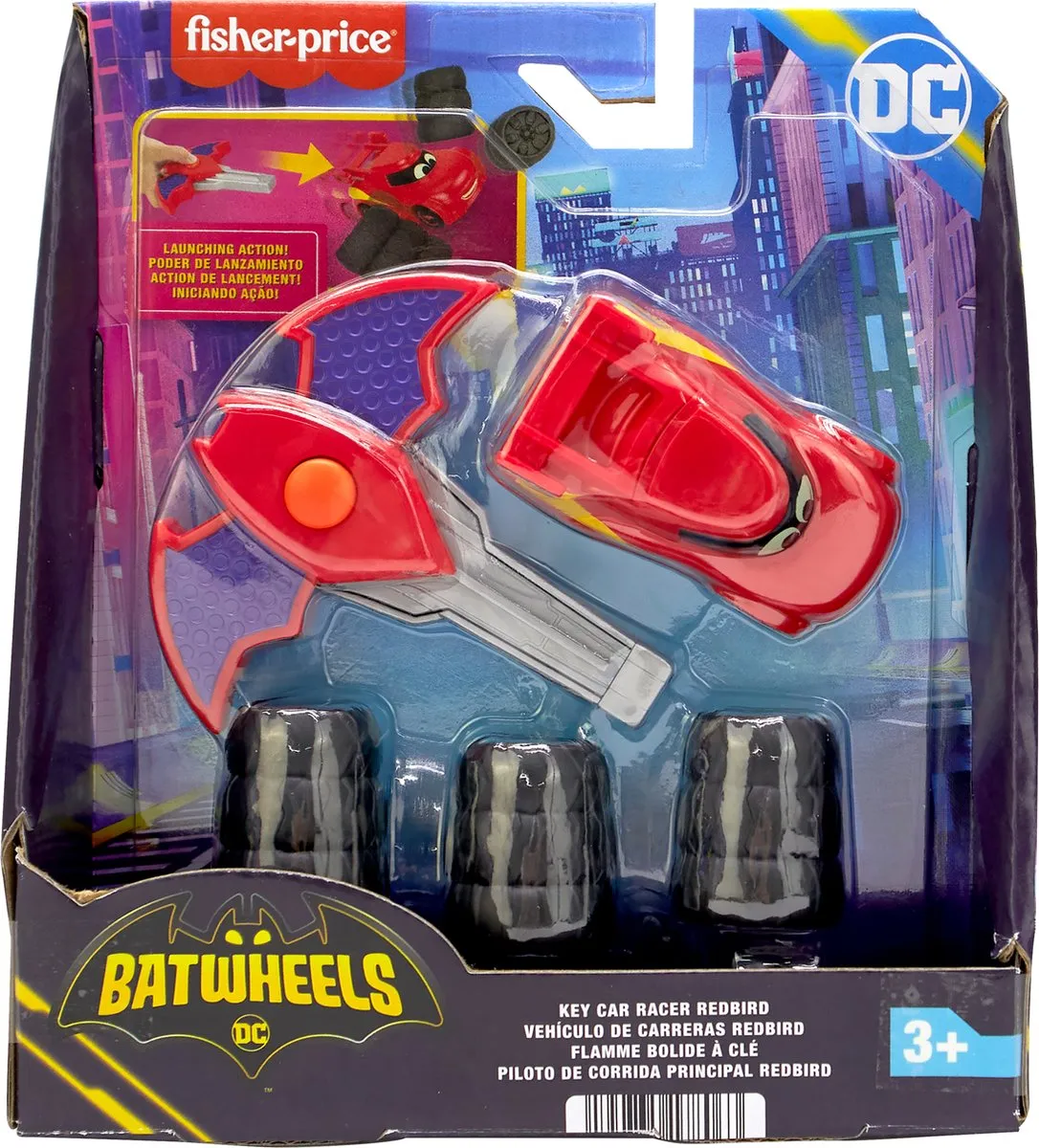 Fisher-Price Batwheels Key Car Racer Redbird HRJ55 - Zwart/Rood