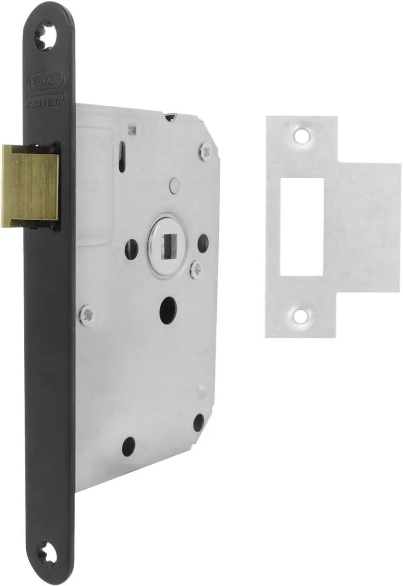 Nemef Loopslot 1255/3 Voorplaat - Doornmaat 50mm - Zwart - afbeelding 3 van 3