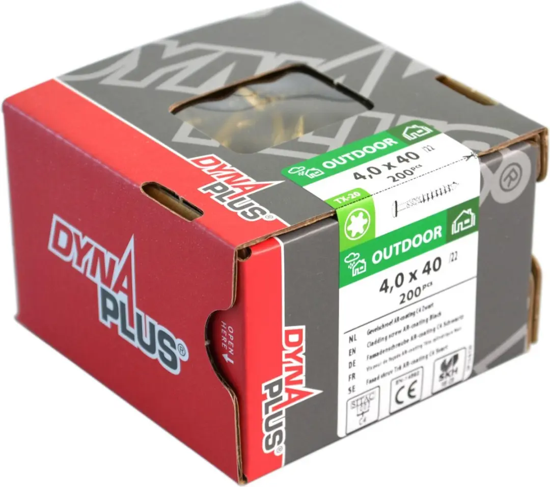 Dynaplus Unischroef AR C4 Platkop 4.0x40/24 TX-20 - 200 Stuks - Grijs