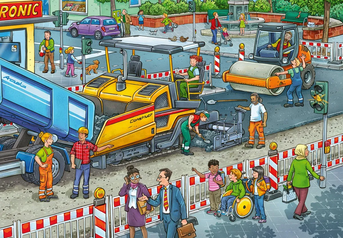 Ravensburger Werk aan de Weg Puzzel 12 Stuks - Multicolor