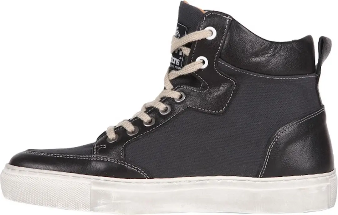 Helstons Kobe Canvas Armalith Leer Motorschoenen - Grijs/Zwart