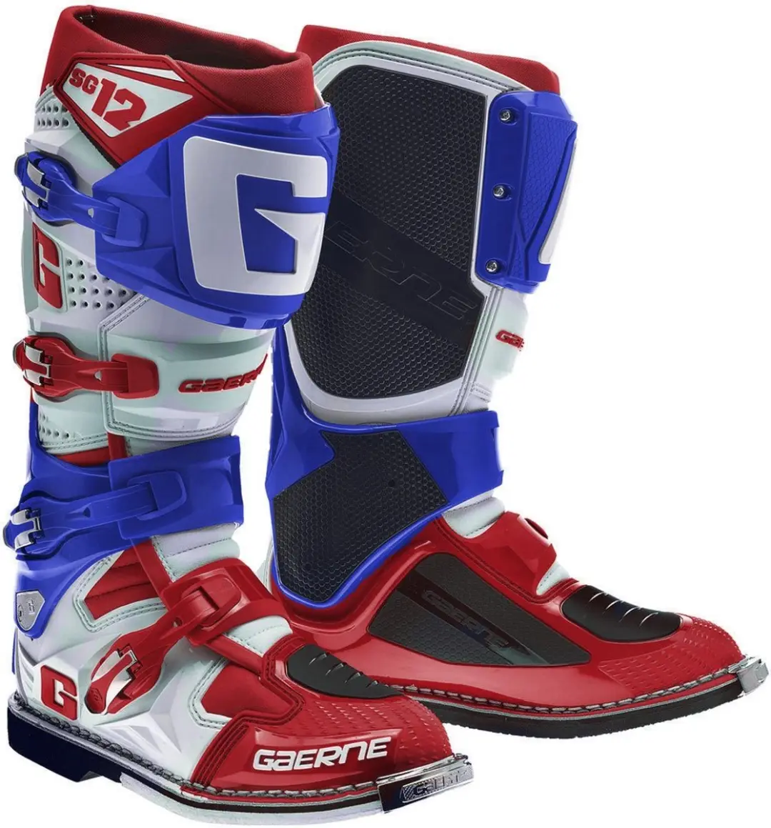Gaerne SG-12 Wit Blauw Rood Crosslaarzen