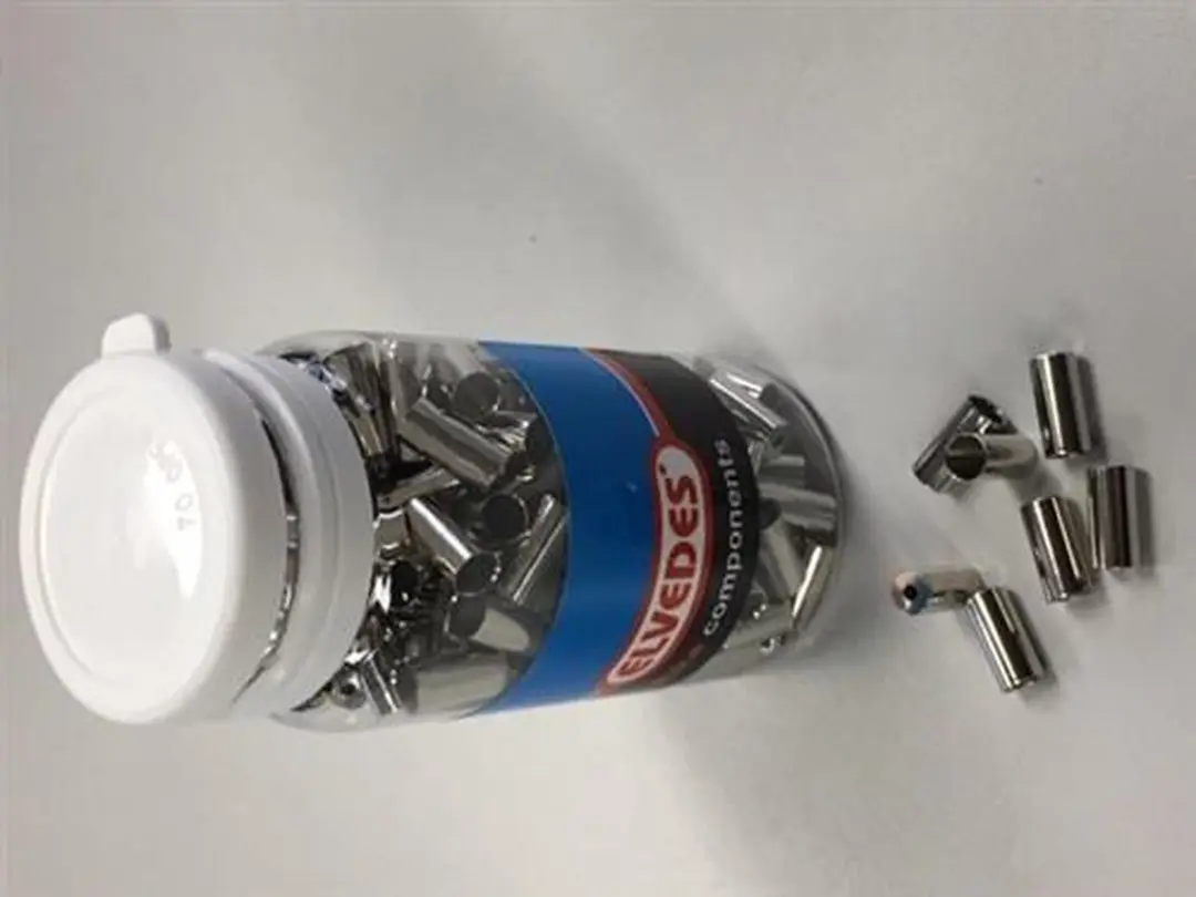 Elvedes Kabelhoedje messing CNC - Ø5,0mm - 200 Stuks