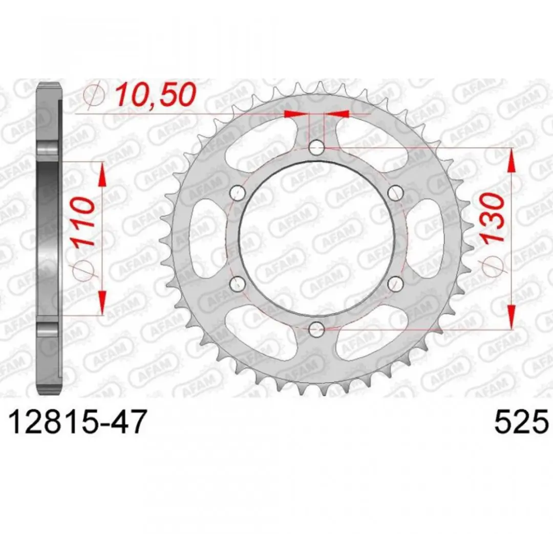Couronne transmission Afam pour moto Yamaha 850 MT-09 2014 à 2020 47 dents Neuf